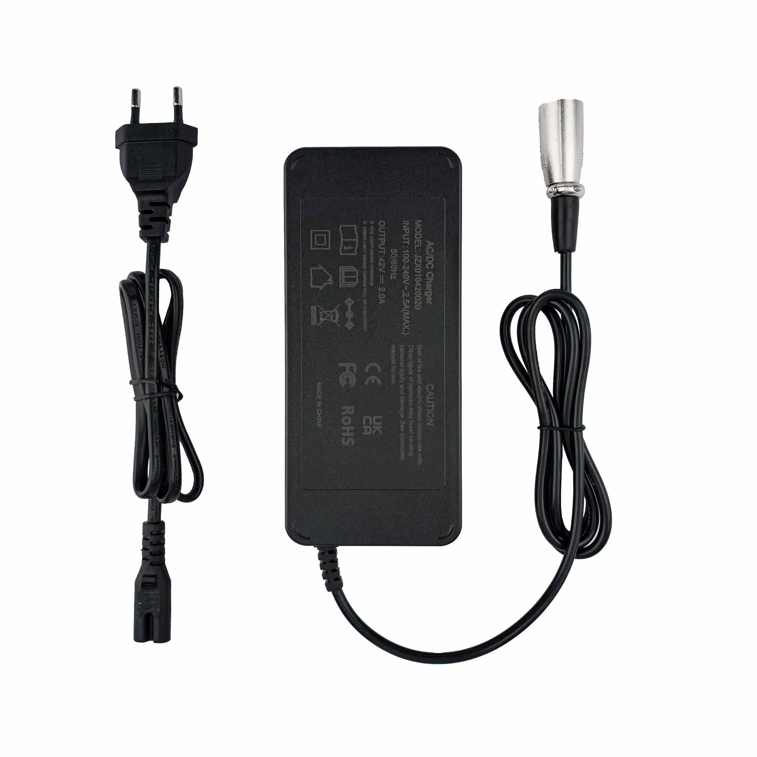 42V 2A E-Bike Charger with 4-Pin Circular Connector